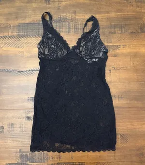 Victorias Secret Very Sexy Black Lace Chemise Slip Dress Small 507344/251 thumbnail 1