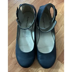 Rampage Mary Jane Ankle Strap Gladiator Ballet Flats‎ with Rhinestones Black thumbnail 5