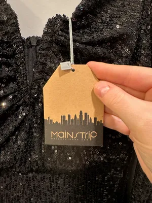 Main Strip Long Sleeve Sequin Jumpsuit Black thumbnail 5
