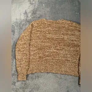Madewell Cozy Marled Knit Sweater in Beige-Brown side buttons small thumbnail 11