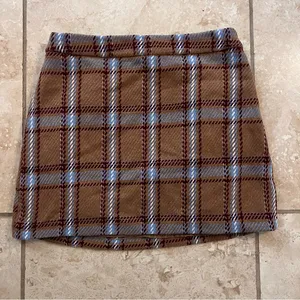 Forever 21 Plaid Brown Mini Skirt thumbnail 1