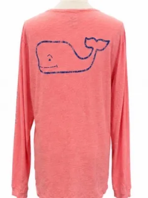 Vineyard Vines coral long sleeve whale graphic cotton tee size M thumbnail 3