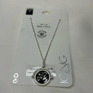 Icing Glow In The Dark Zodiac Spinning Pendant Necklace Capricorn Silver thumbnail 2
