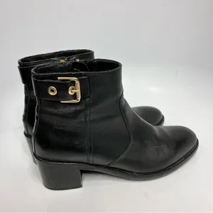 Tommy Hilfiger gold buckle Parson‎ boots black leather size 39 thumbnail 3