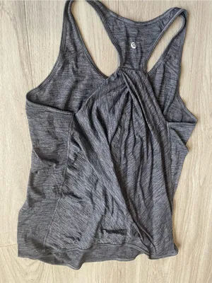lululemon athletica Heather Charcoal Gray Racerback Tank Top thumbnail 2