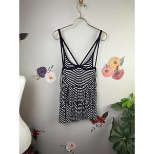 We The Free Black and White Longline Striped Tank Top - Size - Medium thumbnail 3