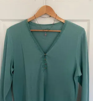 Eddie Bauer Marbled Pear Green Henley Thermal thumbnail 2