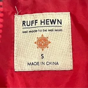 Ruff Hewn Red Quilted Puffer Vest with Black Plaid Fleece Trim Size Small thumbnail 15