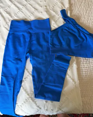 Amazon Ribbed Workout Set Blue thumbnail 1