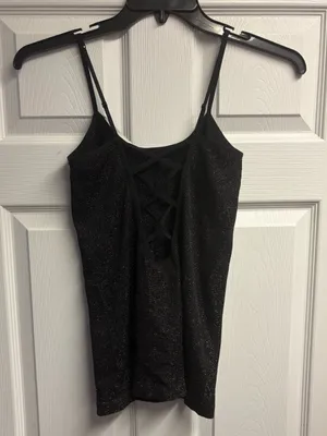 Free People Intimately Shimmer/Sparkle Tank Top W/ Lace -Up Back Size Med/Lg thumbnail 3