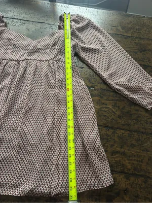 Abercrombie & Fitch Brown Geometric Print Long Sleeve Babydoll Mini Dress Size M thumbnail 10