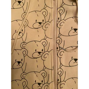 Brown bear kawaii oversized XL ZIP up hoodie cozy thumbnail 3