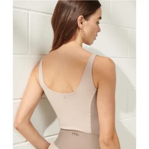 Abercrombie YPB studioSOFT Waist Length V Neck Slim Tank Sand M thumbnail 9