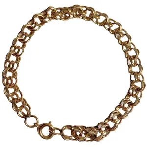 Yellow Gold Filled Double Rollo Great for‎ Charms Link Chain Bracelet thumbnail 1