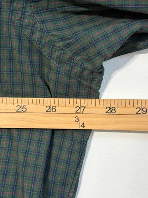 Ralph Lauren Plaid Oversized Button Down Shirt Size Large XL Women’s Green Blue thumbnail 7