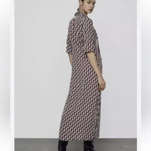 ZARA Geometric Print Midi Dress Multicolored Size Medium‎ thumbnail 4