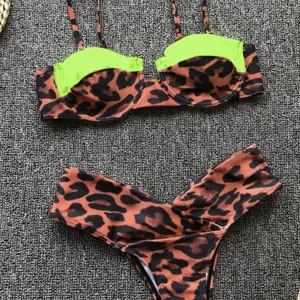 cheetah print green bikini Brown Size M thumbnail 4