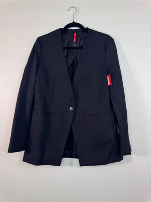 Spanx Black The Perfect Collarless Blazer Jacket Womens S Preppy Academia Classi thumbnail 12