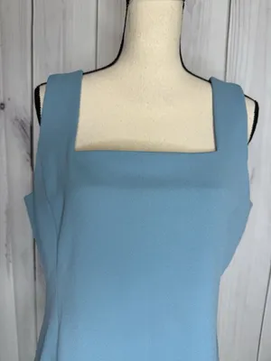 Ann Taylor Tank Top Womens Sz Large Blue Square Neck Sleeveless thumbnail 2