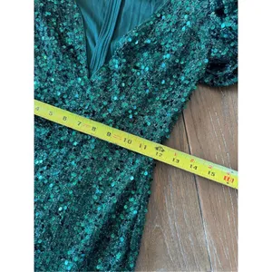 Faeriesty Green Sequin Mermaid‎ Dress with Side Slit Size XSmall thumbnail 10