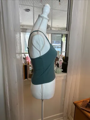 American Eagle Outfitters Ribbed Spaghetti Strap Tank - Teal Green size small. thumbnail 2