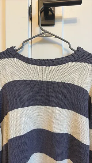 Brandy Melville Striped Sweater Knit Navy White thumbnail 3