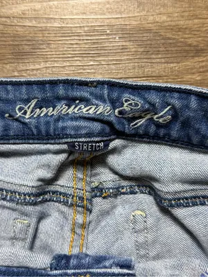 American Eagle Outfitters Light Blue Distressed Straight-Leg Jeans thumbnail 2