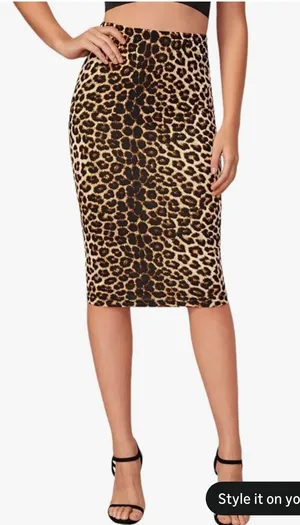 SheIn Leopard pencil skirt high waist L new thumbnail 3