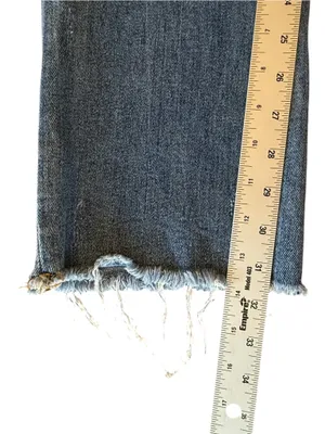 Risen High Rise Straight Leg Jeans Raw Hem Medium Wash Size Women’s Size 3/26 thumbnail 11