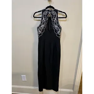 Vintage Scott McClintock Dress Women's Size‎ 4 White Embroidered Ribbon Pencil thumbnail 3