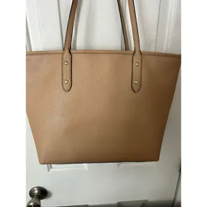 Coach tan toteNude Toned CITY Zip Crossgrain Leather Tote Purse Bag work purse thumbnail 4