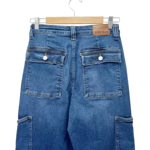 Judy Blue Cargo Wide Leg Jeans Size 7 | 28 High Rise Dark Wash Utility Denim thumbnail 7
