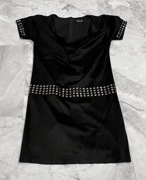213 by Michelle Kim Black Faux Suede Black Dress Size Small S Cowl‎ Neck thumbnail 1