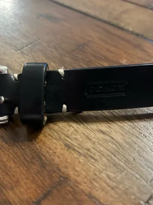 Women’s Coach Black Genuine Leather Belt Horsebit Buckle Silver Tone Approx. 35” thumbnail 2