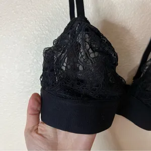 Lively black lace triangle bralette NEW L thumbnail 2
