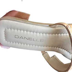 Danelle Vintage Tan Leather Woven Slide Sandals Block Heel Square Toe Boho 5M thumbnail 8