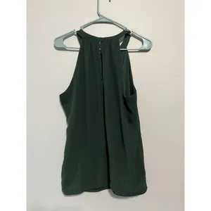 Express Hunter Green Sleeveless Halter Top with Embellished Neckline Medium thumbnail 4