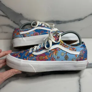 Vans X Liberty of London Old Skool Women's Blue Floral Paisley Print Shoes Sz 9 thumbnail 7