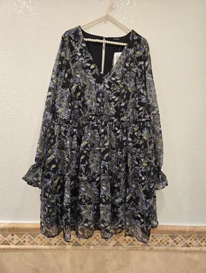 Mini Lurex Chiffon Tiered Dress Floral Black 2X NWT thumbnail 3