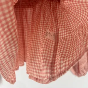 Forever Sunny Smocked Gingham Blouse Petal Pink Balloon Sleeves Peasant Milkmaid thumbnail 10