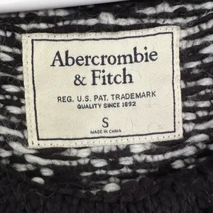 Abercrombie & Fitch Wool Alpaca Off Shoulder Sweater Small Black White thumbnail 6