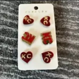 Boutique Kansas City Chiefs Earrings NFL Football KC Jewelry 3 Pairs New thumbnail 4