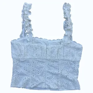 Tularosa Eyelet Crop Top Bohemian Ruffle Cotton Blouse Medium Sold by‎ Revolve thumbnail 7