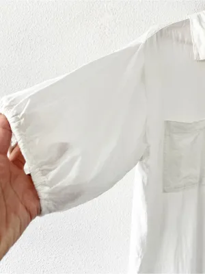 YFB White Linen Blend Oversized Button Up Tunic Shirt Dress thumbnail 4