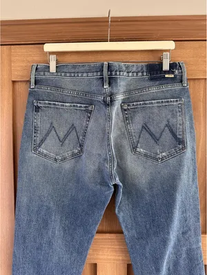 MOTHER Superior The Trickster Skimp Fray Thrill Seeker Distressed Jeans Women 31 thumbnail 14
