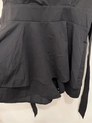 Relipop Black Ruffle Romper V Neck Flutter Sleeve Tie‎ Waist Size Small thumbnail 3