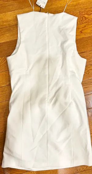 Zara Nwt White Squared Neck Mini Dress Size Xxl thumbnail 12