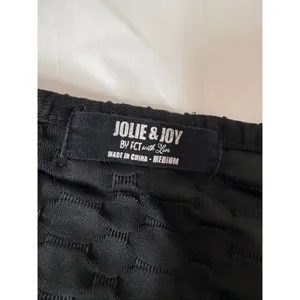 Jolie & Joy Black Textured Long Sleeve Cut Out Crop Top Size M Ruched Front Wrap thumbnail 7