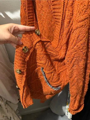 Free People Montana Cable Knit Cardigan Button Open Front size S Oversized thumbnail 9