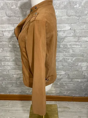 Staccato Faux Suede Bomber Jacket - Tan Brown thumbnail 3